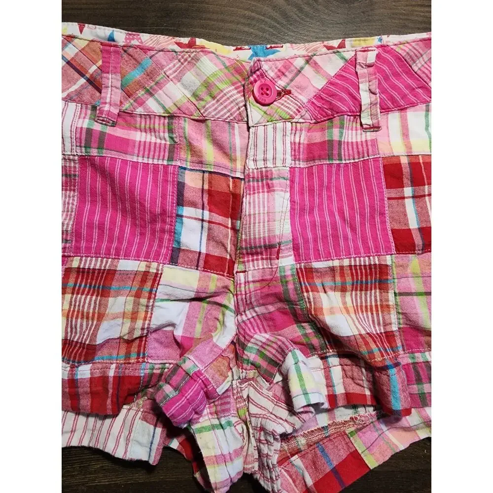 Arizona Pink Patchwork Shortie Shorts Junior Size 17